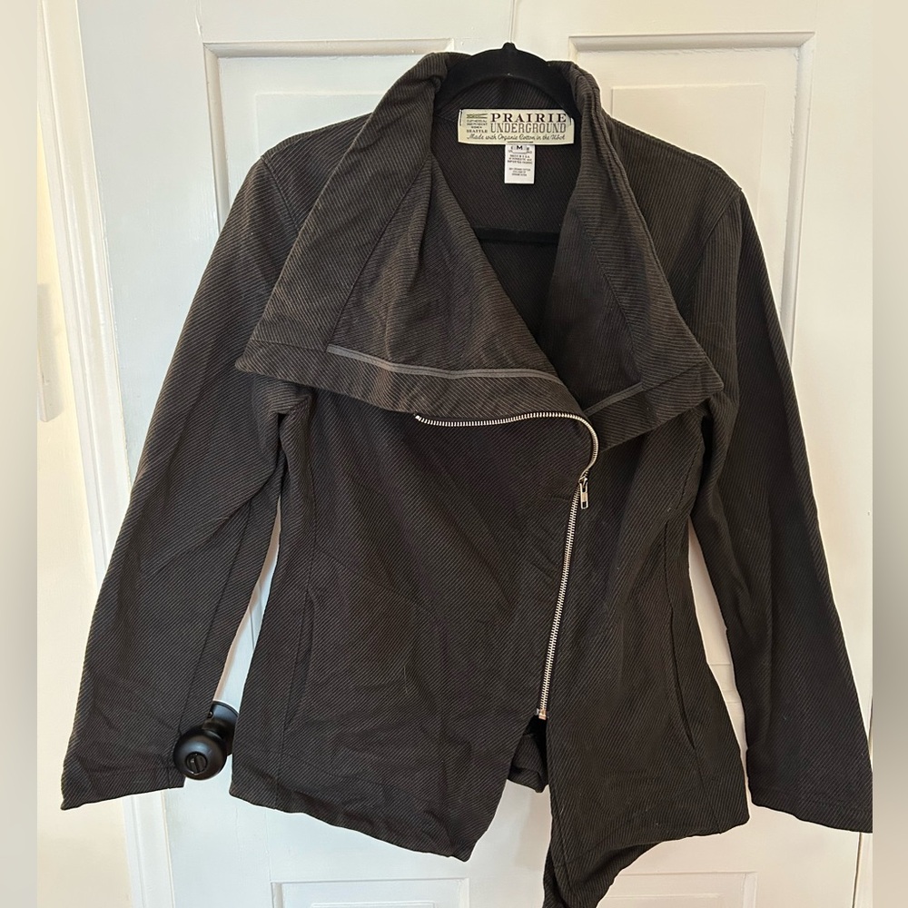 PRAIRIE UNDERGROUND BLACK/CHARCOAL GRAY TARPAULIN JACKET SIZE MEDIUM
